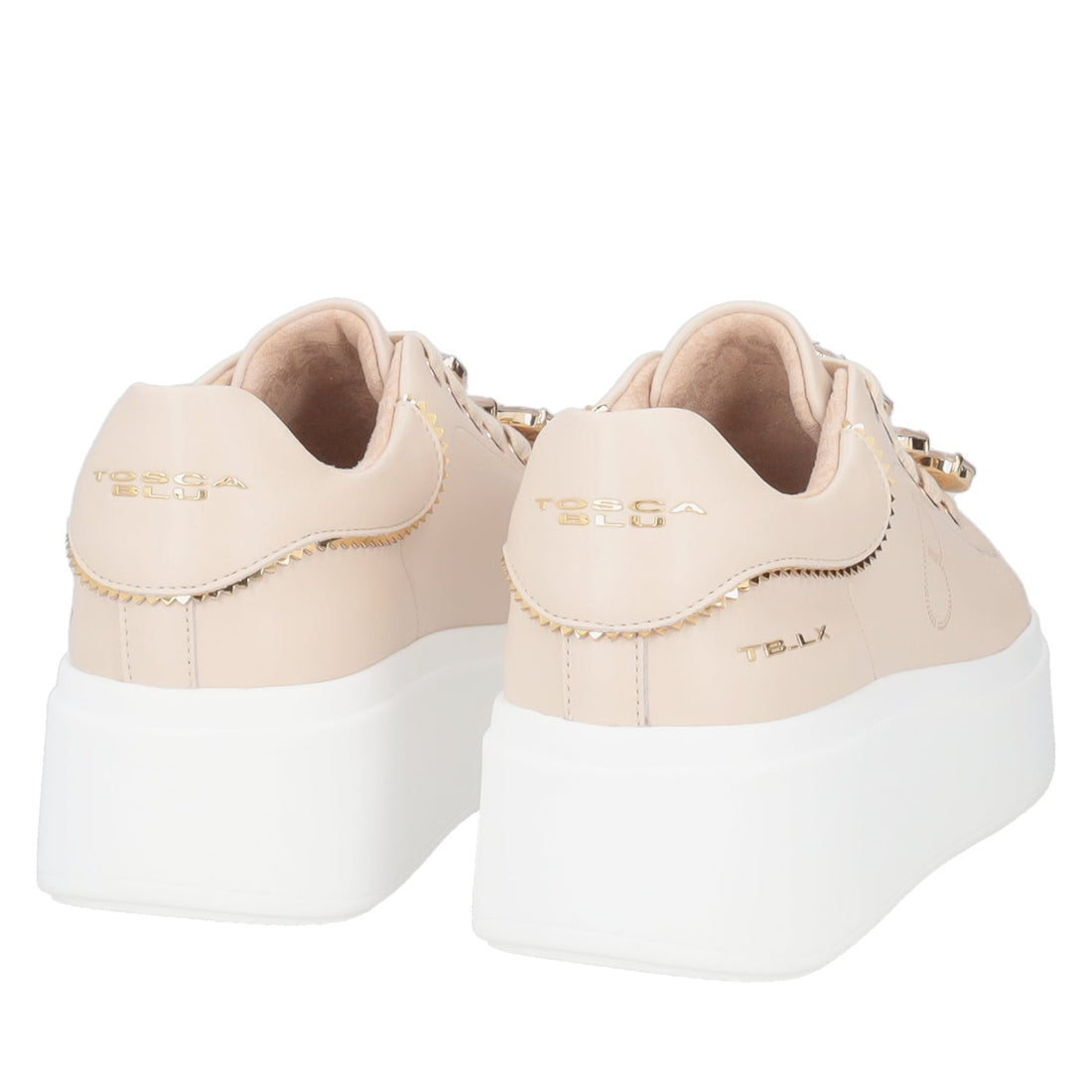 Sneaker Elettra con maxi fiori colorati colore beige