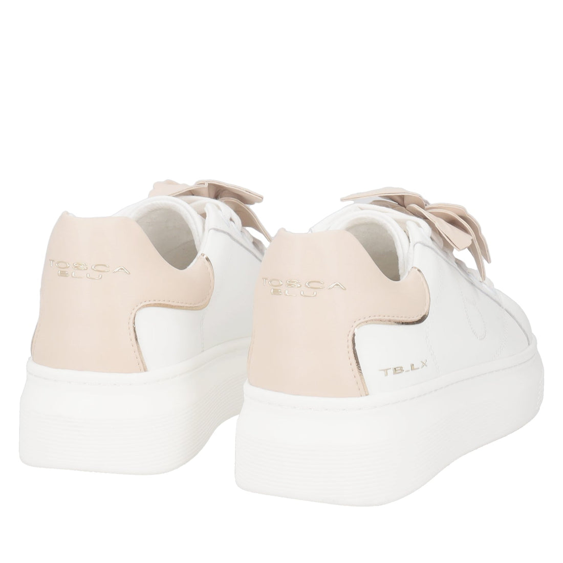 BIANCO/BEIGE FENICE SNEAKER WITH SOFT LEATHER FLOWER