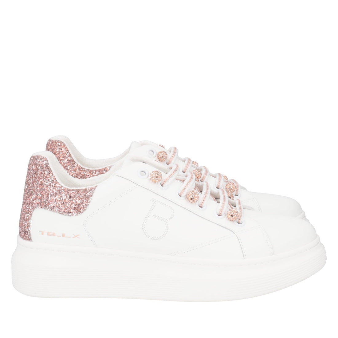 BIANCO/CIPRIA FENICE SNEAKER WITH MICRO RHINESTONE PEARLS