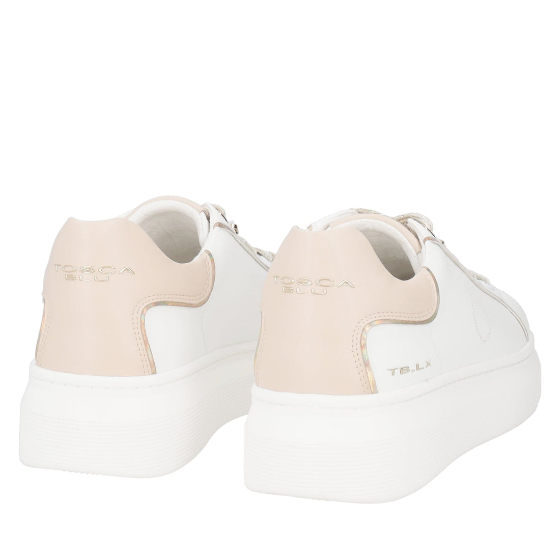 BIANCO/BEIGE FENICE LEATHER SNEAKER WITH BUTTERFLY