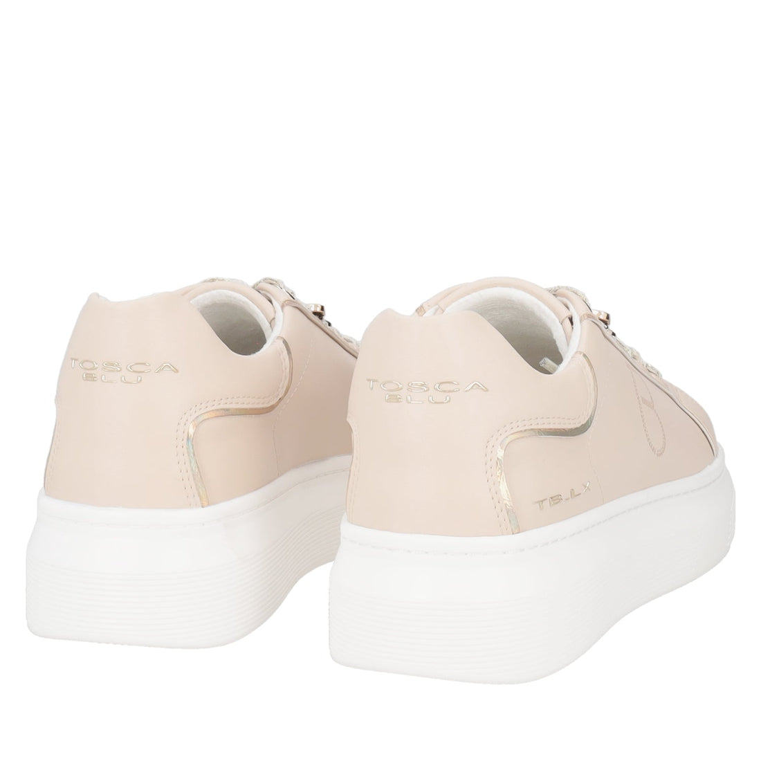 BEIGE FENICE LEATHER SNEAKER WITH BUTTERFLY