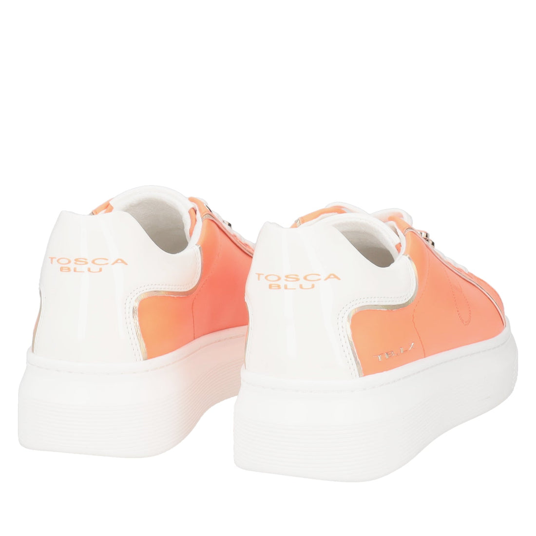 ORANGE FENICE LEATHER SNEAKER WITH BUTTERFLY