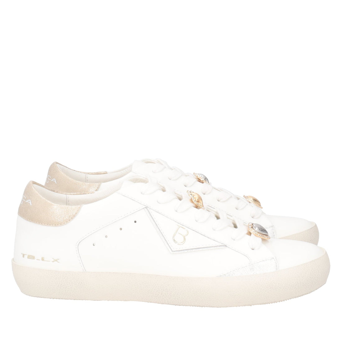 Sneaker Sirius con accessori colore latte/oro