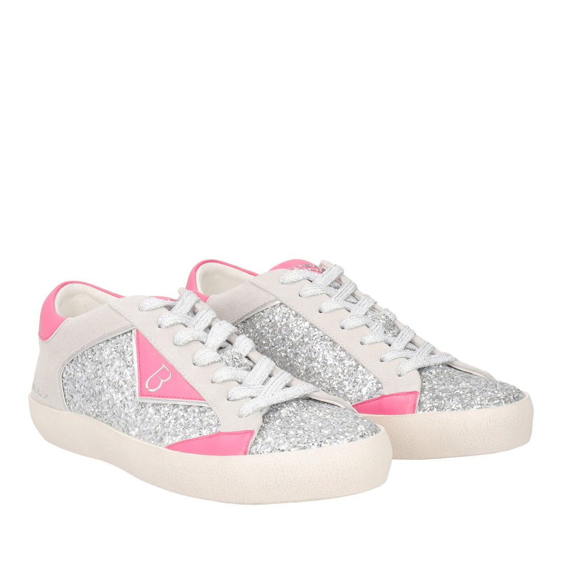 SILVER SIRIUS SNEAKER IN LEATHER WITH GLITTER