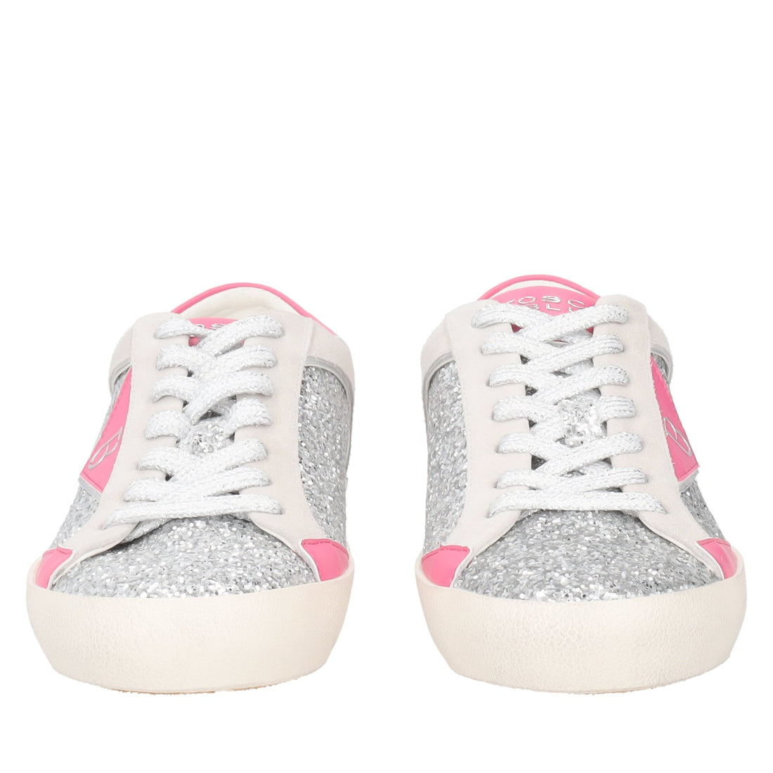 SILVER SIRIUS SNEAKER IN LEATHER WITH GLITTER