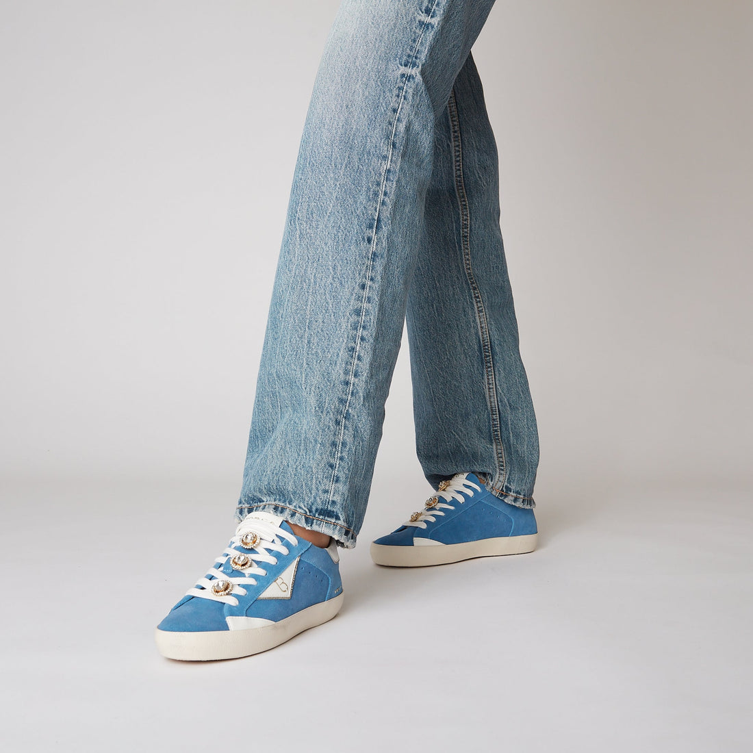 BLUE SIRIUS LEATHER SNEAKER WITH ACCESSORY