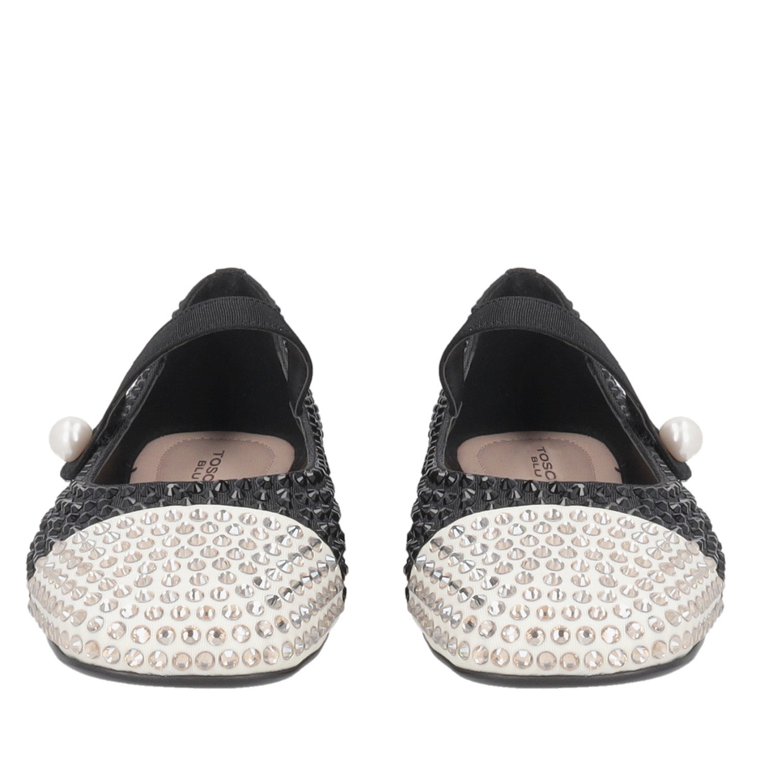 ToscaBlu ballerina eden in pelle con strass colore avorio nero ss2515s140 08n_2