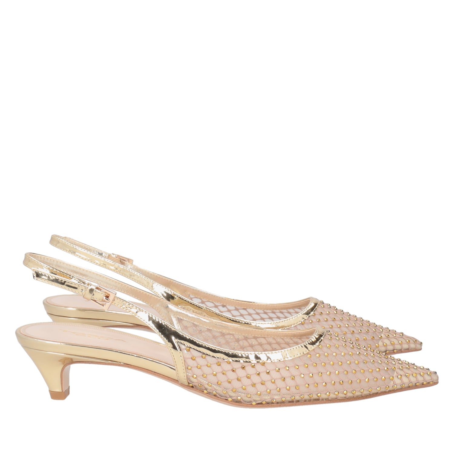 ToscaBlu slingback kelly in tessuto con strass colore oro ss2523s235 c98_4