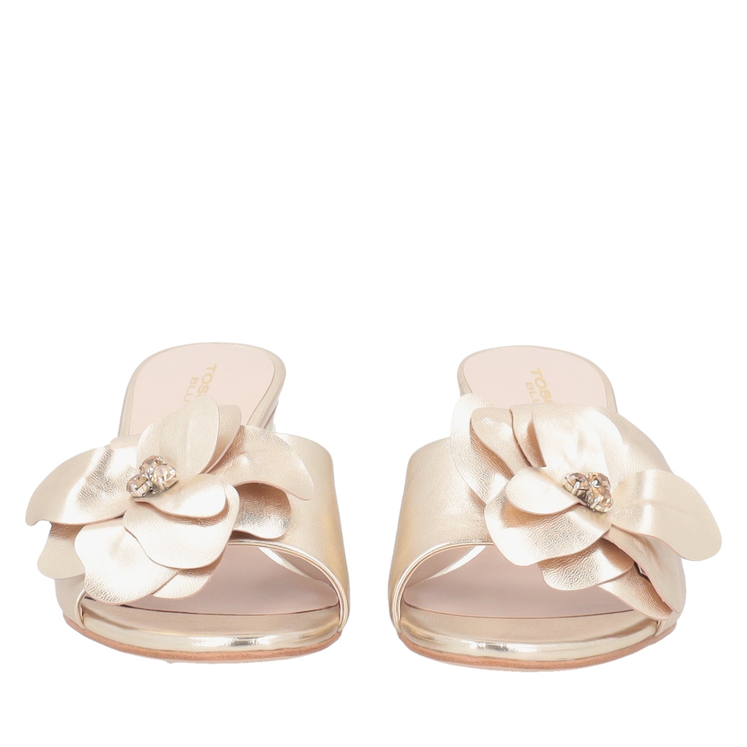 ToscaBlu sandalo peony in pelle con fiore colore oro ss2534s341 c98_2