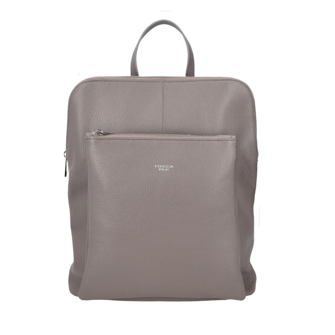 ZAINO IN PELLE CON CHIUSURA A ZIP COLORE GRIGIO CHIARO