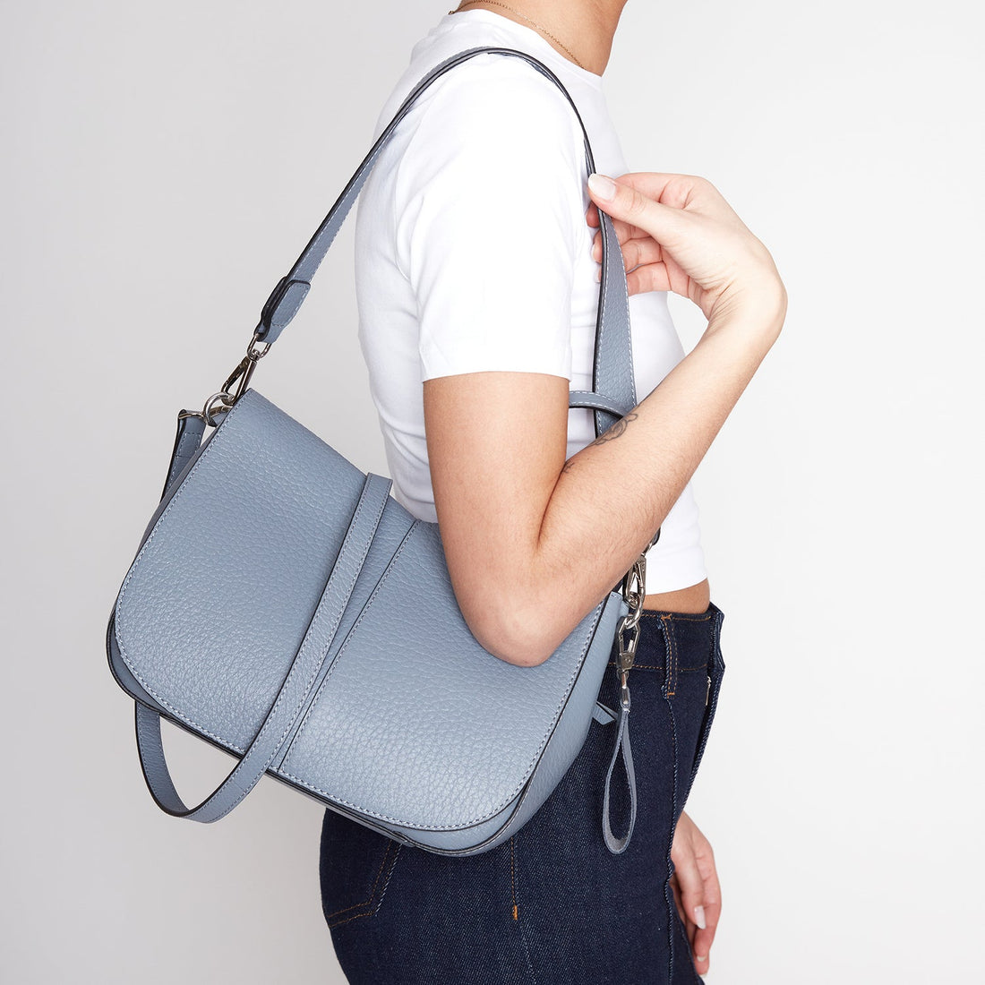 AVIATOR BLUE SIERRA LEATHER CROSSBODY BAG