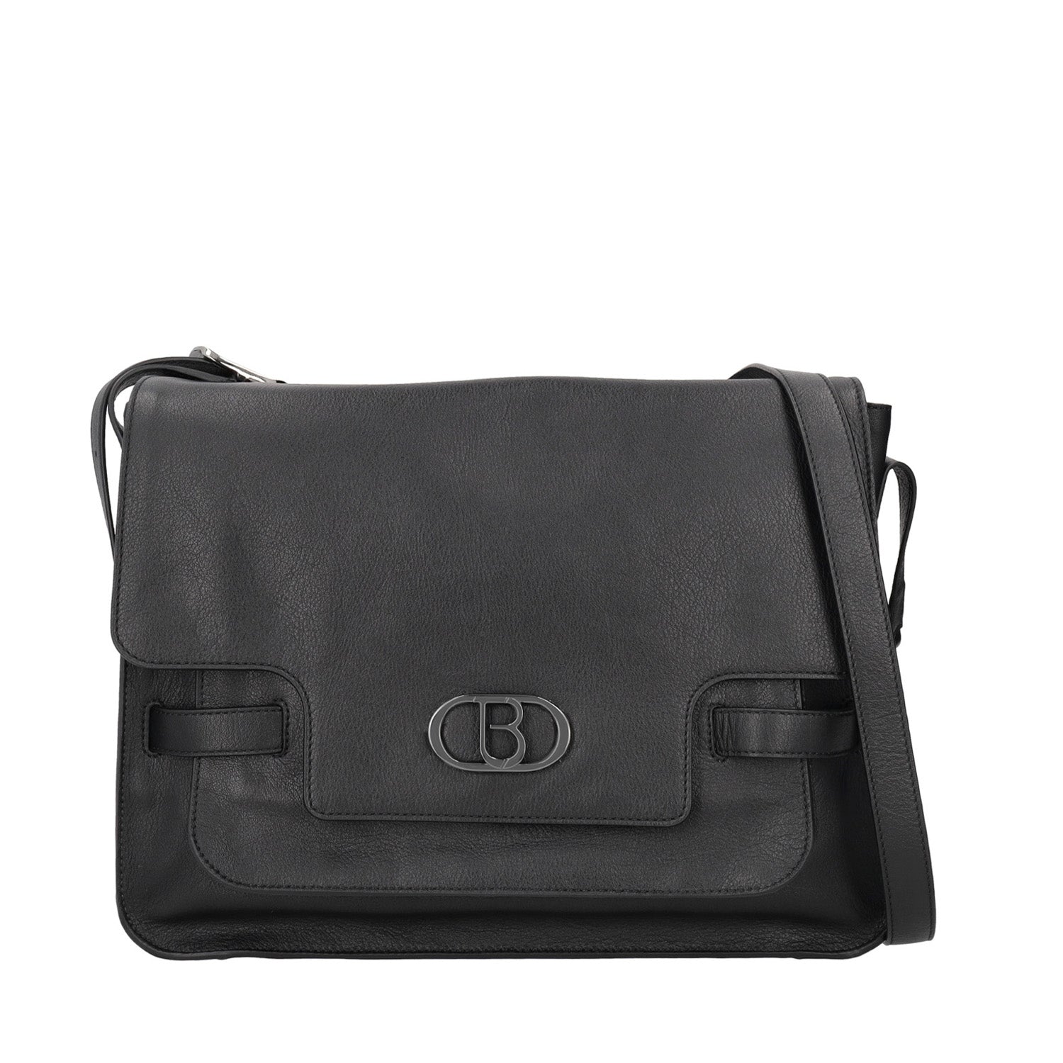 BLACK LARGE ETNA SHOULDER BAG WITH FLAP