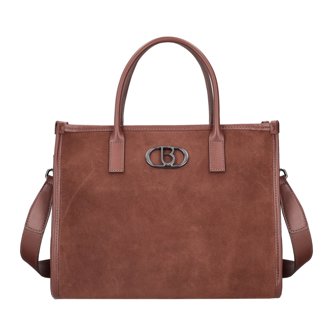 TOTE BAG MONTANA IN PELLE SCAMOSCIATA COLORE MARRONE