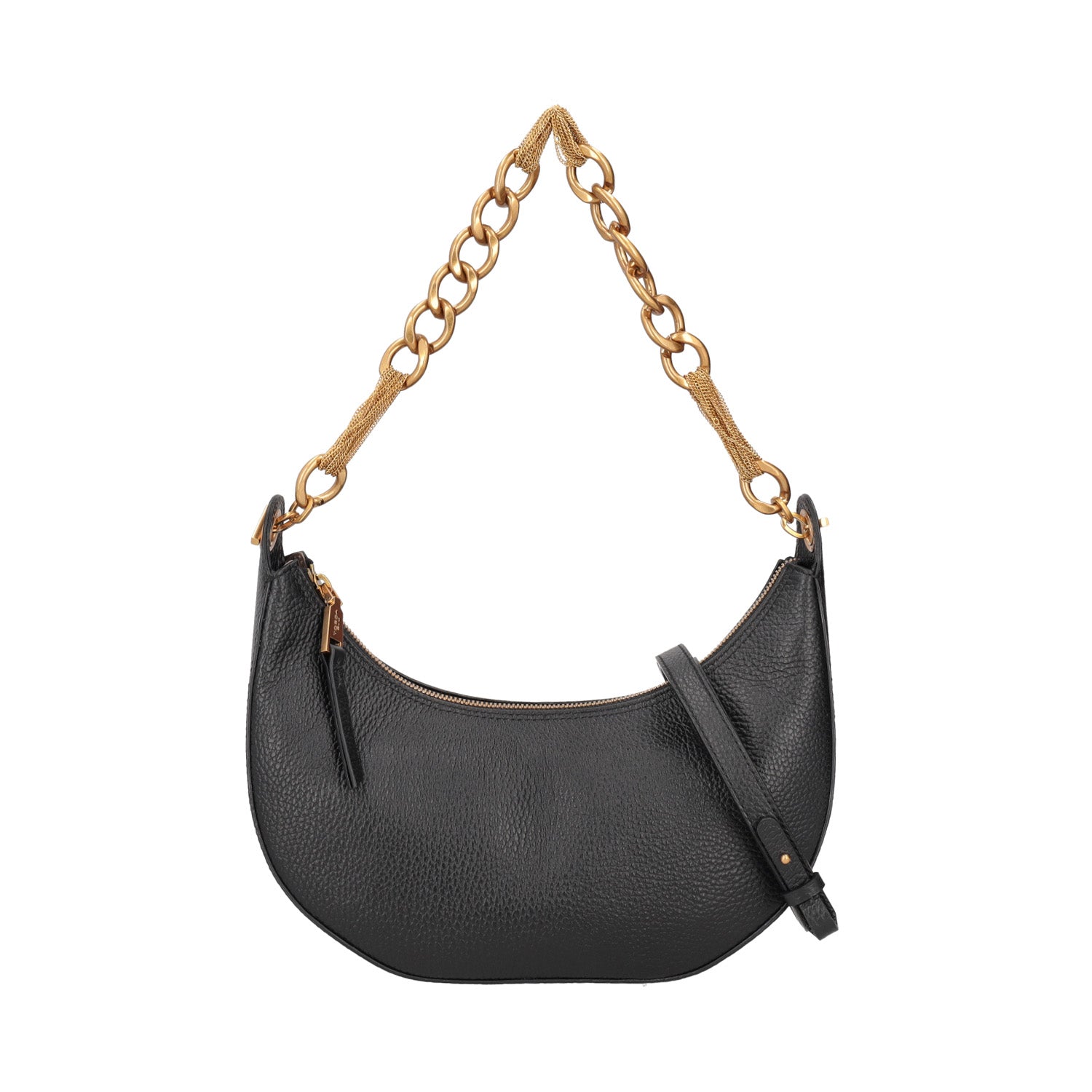 BLACK OLYMPUS HALF MOON BAG WITH CHAIN