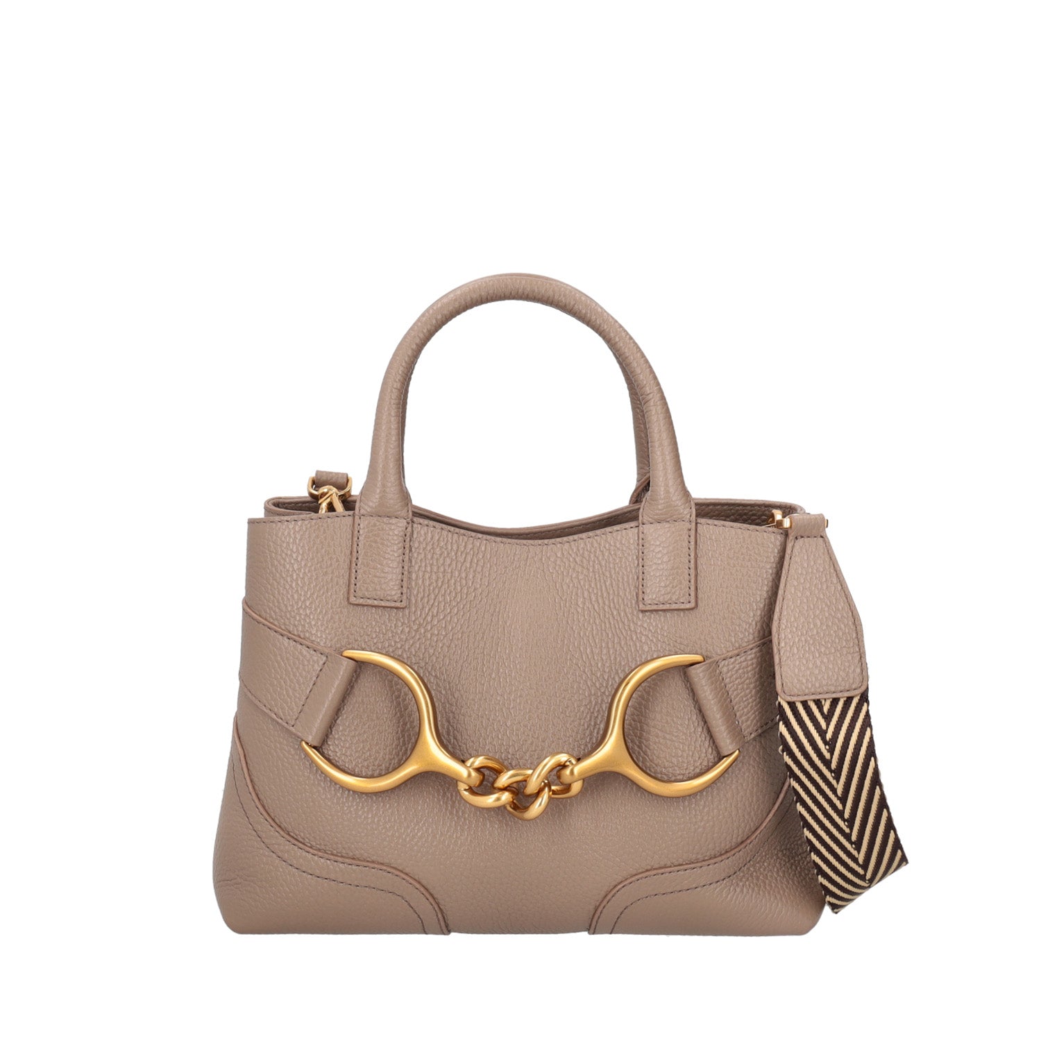 MUD BOREAL HANDBAG WITH GOLDEN ACCESSORY