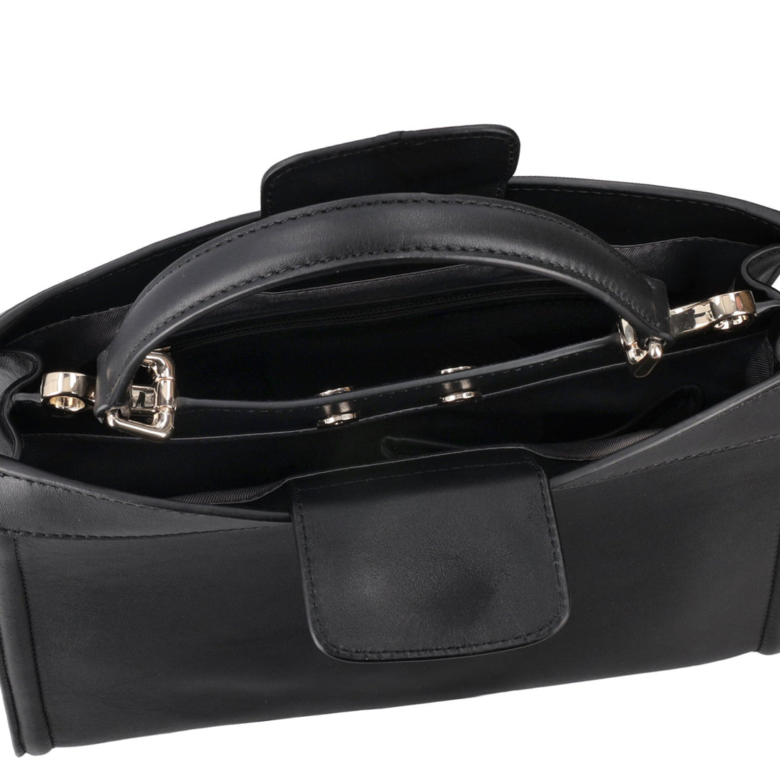 BLACK ASPEN HANDBAG WITH SHOULDER STRAP