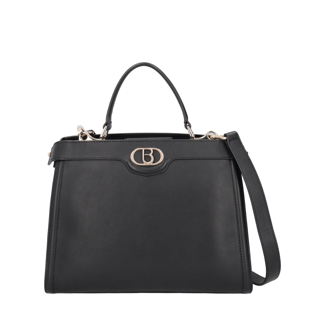 BLACK ASPEN HANDBAG WITH SHOULDER STRAP