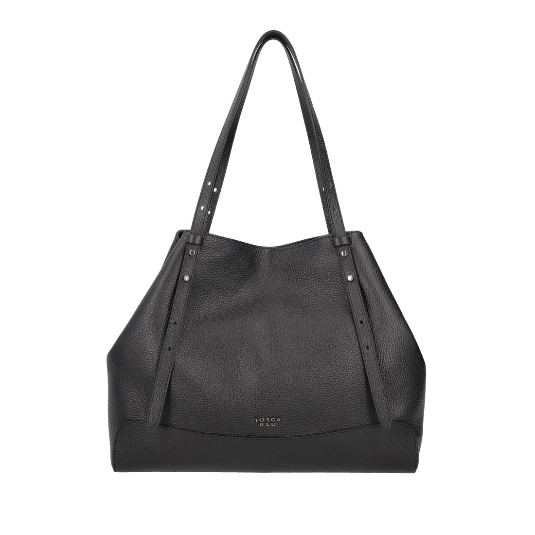 BLACK LEATHER VERMONT SHOULDER BAG