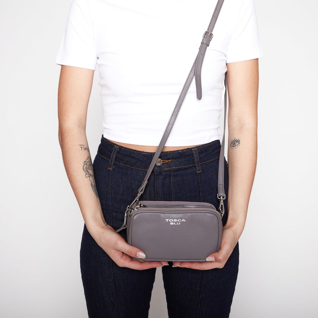 LIGHT GREY BASIC WALLETS CROSSBODY BAG