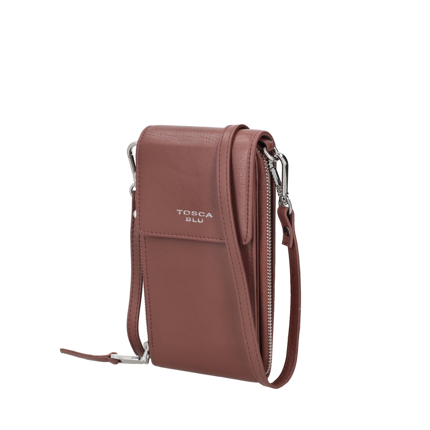 BROWN MOBILE PHONE HOLDER WITH SHOULDER STRAP