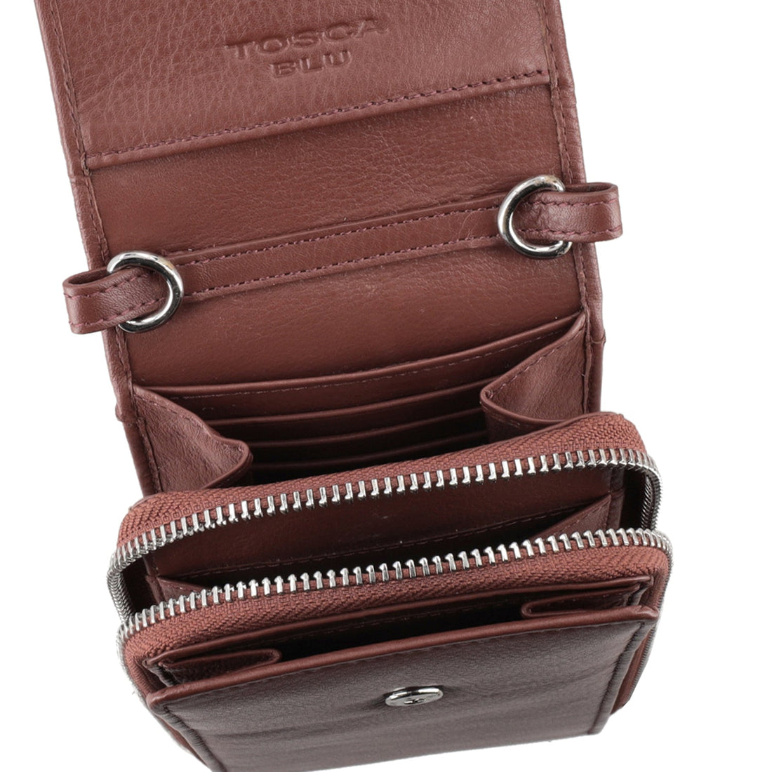 BROWN MOBILE PHONE HOLDER WITH SHOULDER STRAP