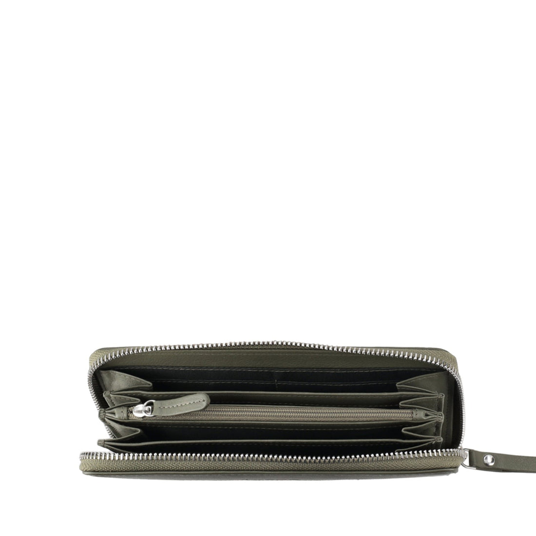 GREEN ZIP AROUND BASIC WALLETS