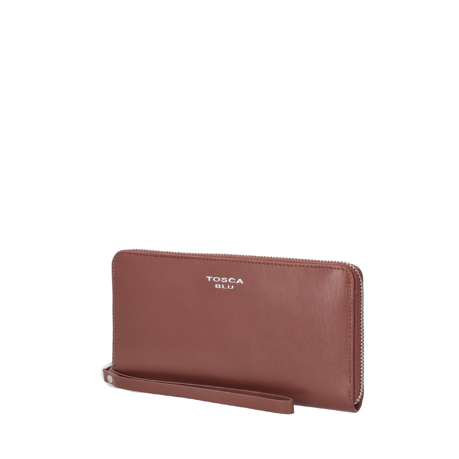 BROWN ZIP AROUND BASIC WALLETS