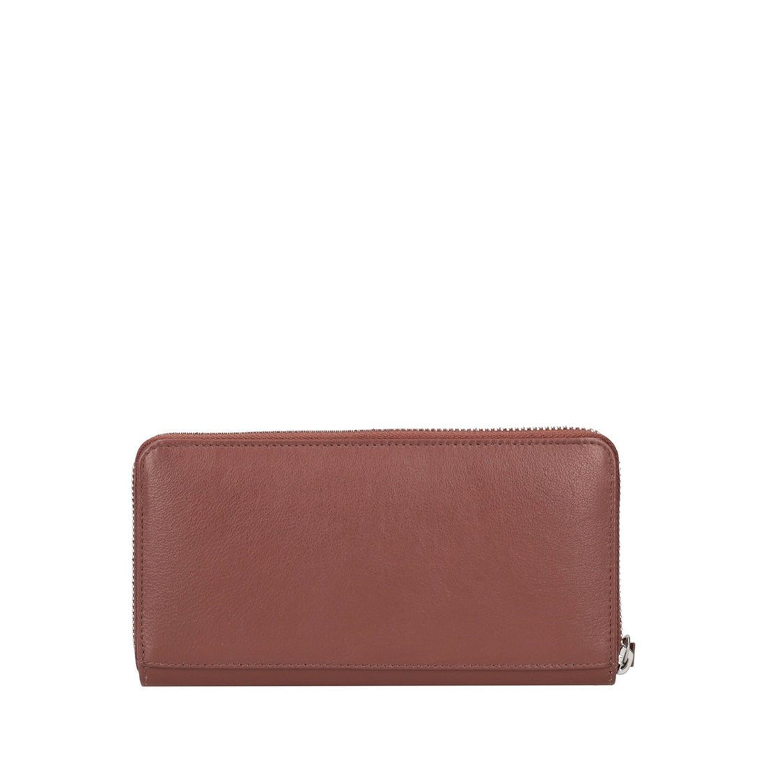 BROWN ZIP AROUND BASIC WALLETS