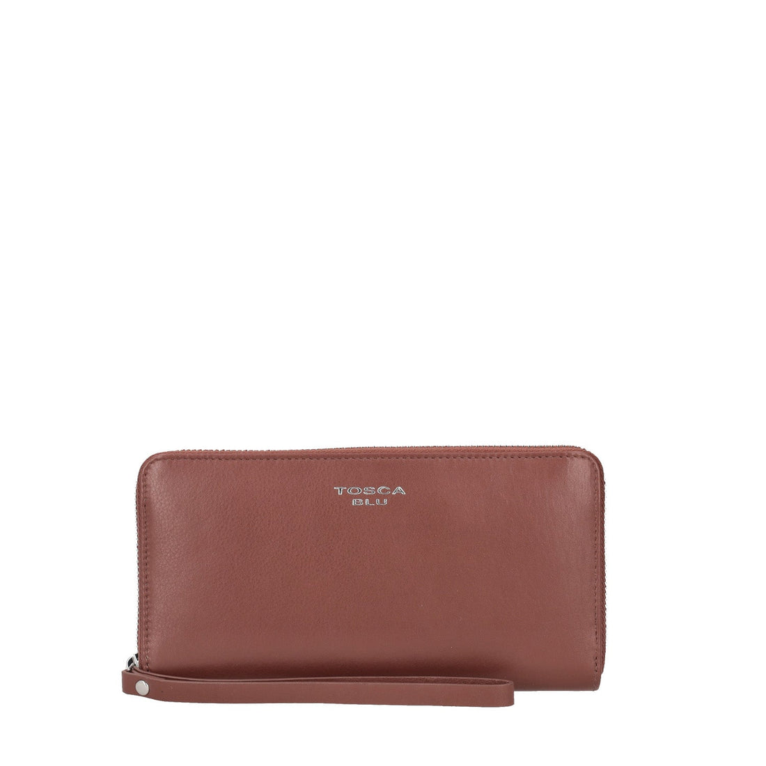 BROWN ZIP AROUND BASIC WALLETS