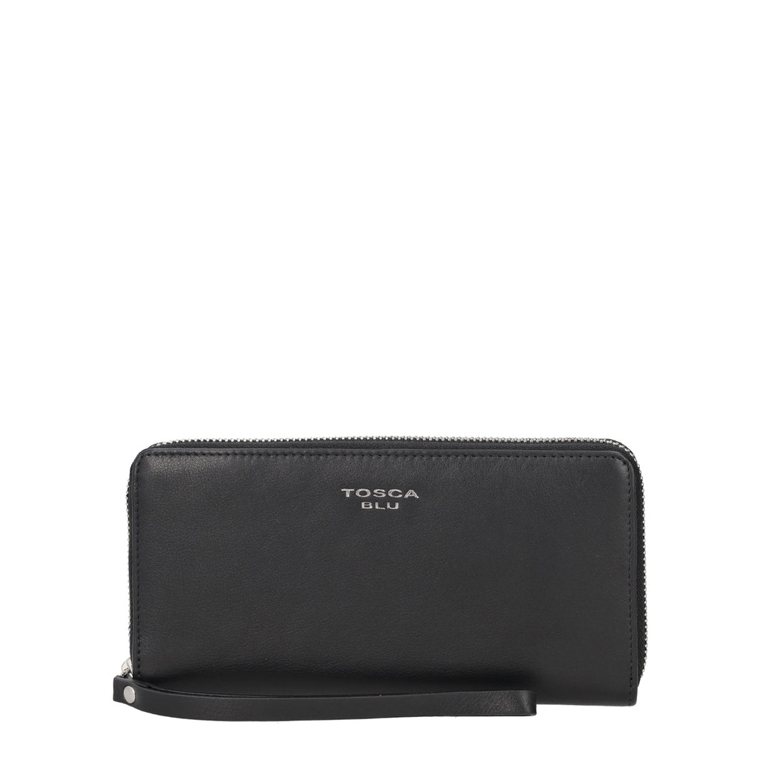 BLACK ZIP AROUND BASIC WALLETS