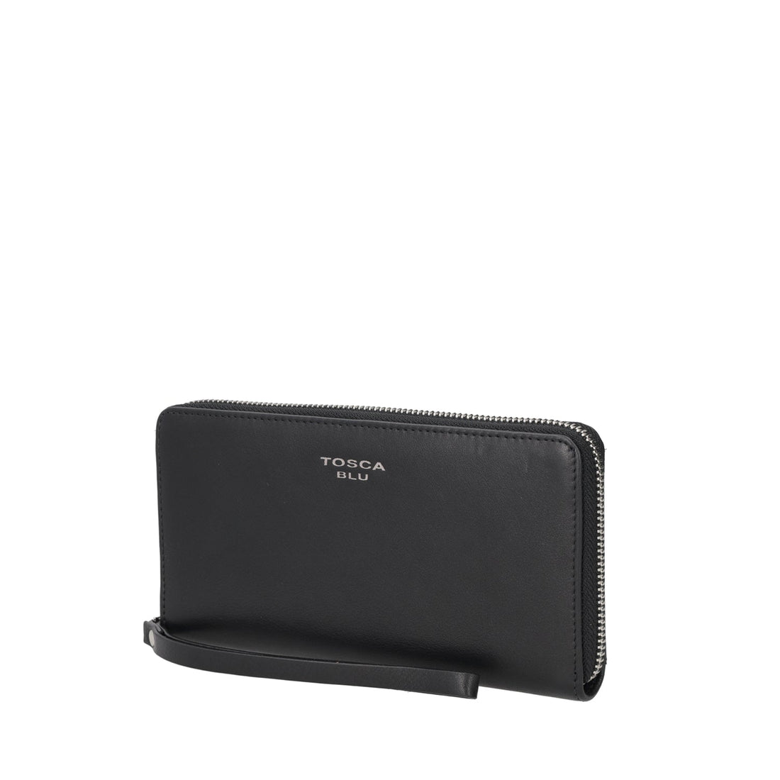 BLACK ZIP AROUND BASIC WALLETS