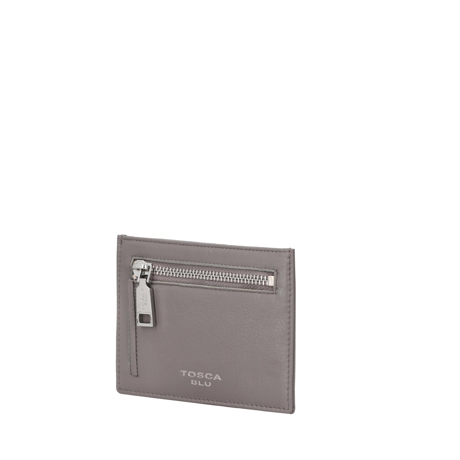 LIGHT GREY BASIC WALLETS CARD HOLDER IN LEATHER