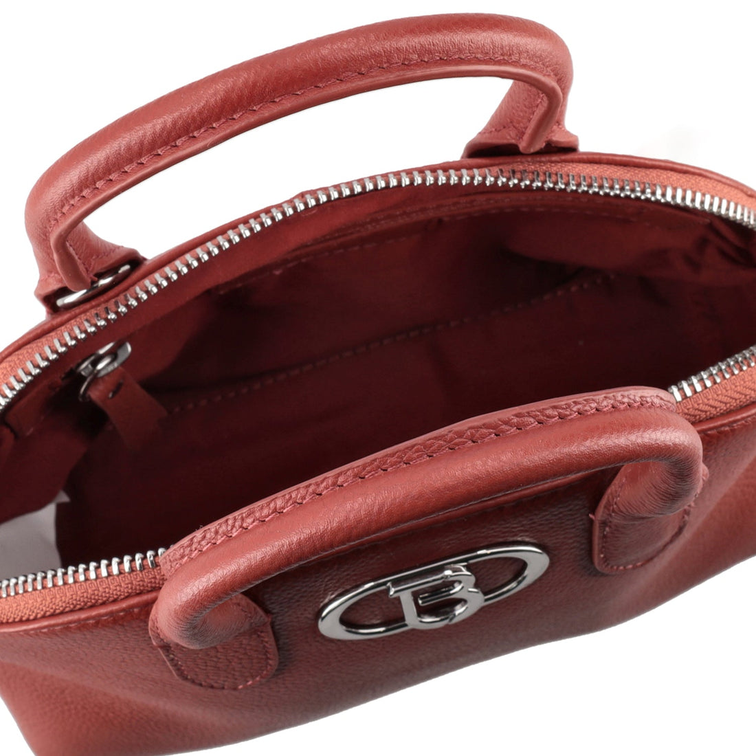 BRICK HANDBAG WITH LEATHER SHOULDER STRAP