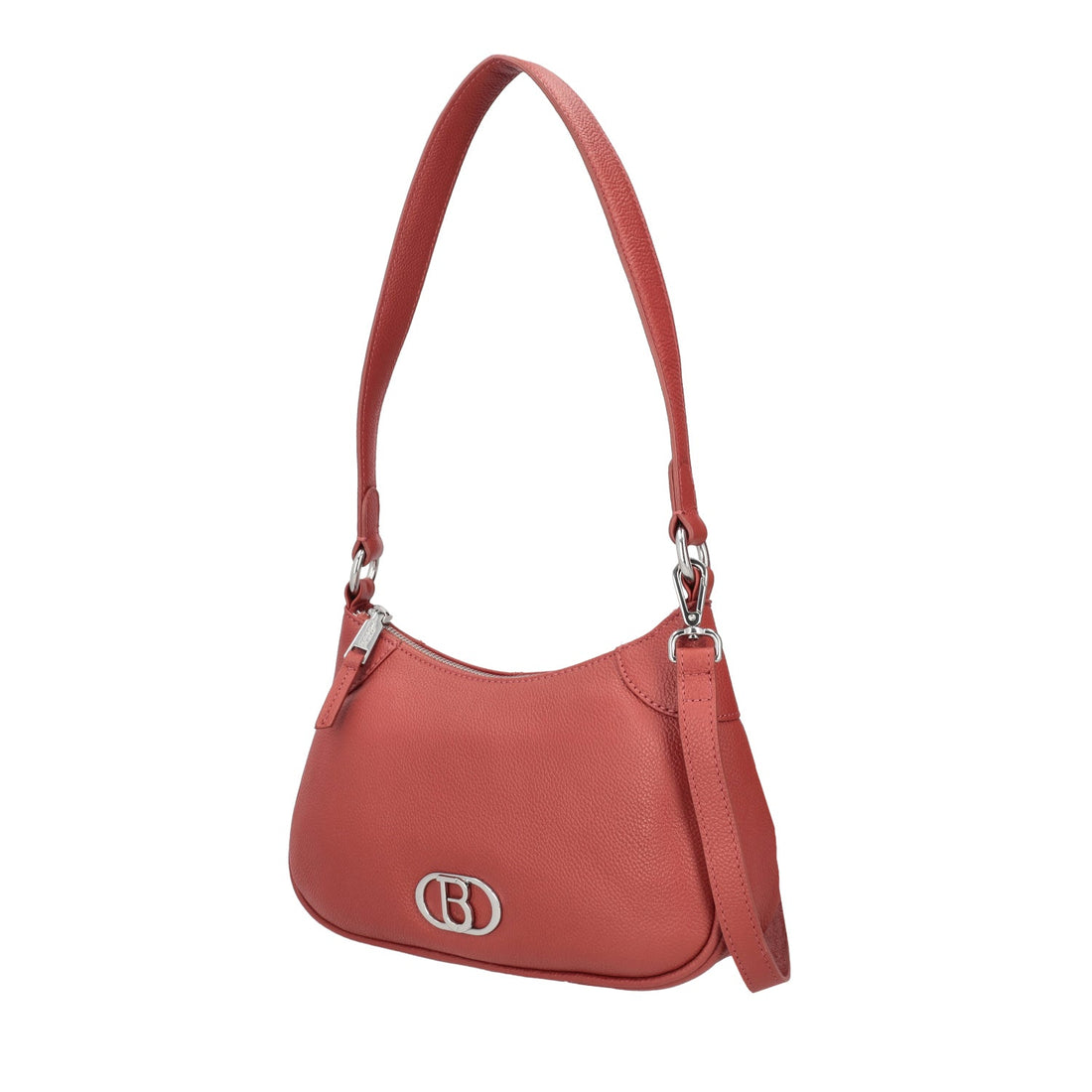 BRICK LEATHER SHOULDER BAG WITH LOGO