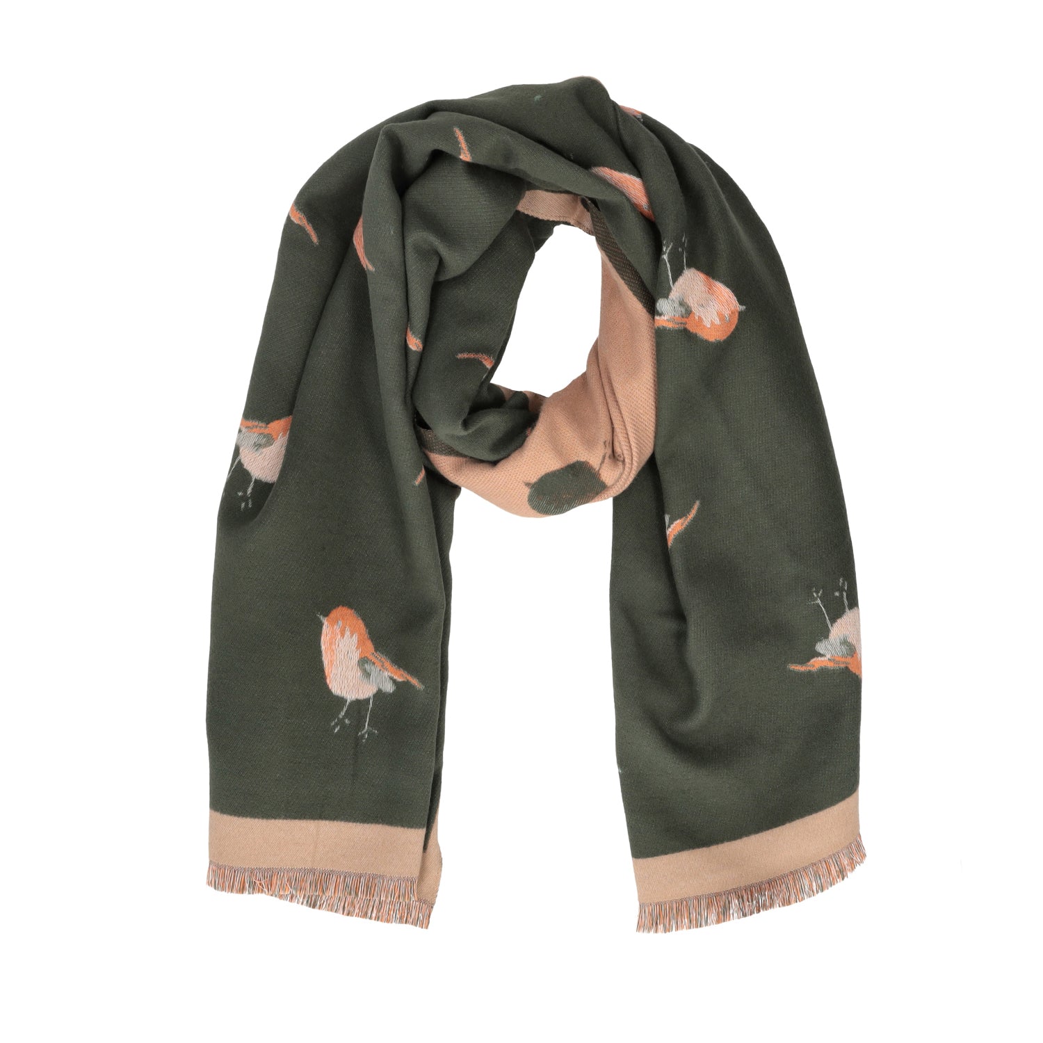 GREEN JENNY SCARF WITH PRINT