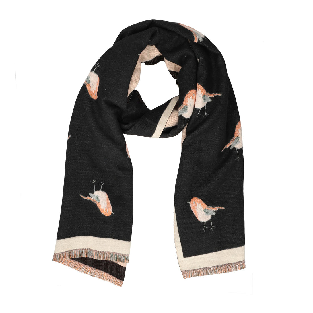 BLACK JENNY SCARF WITH PRINT