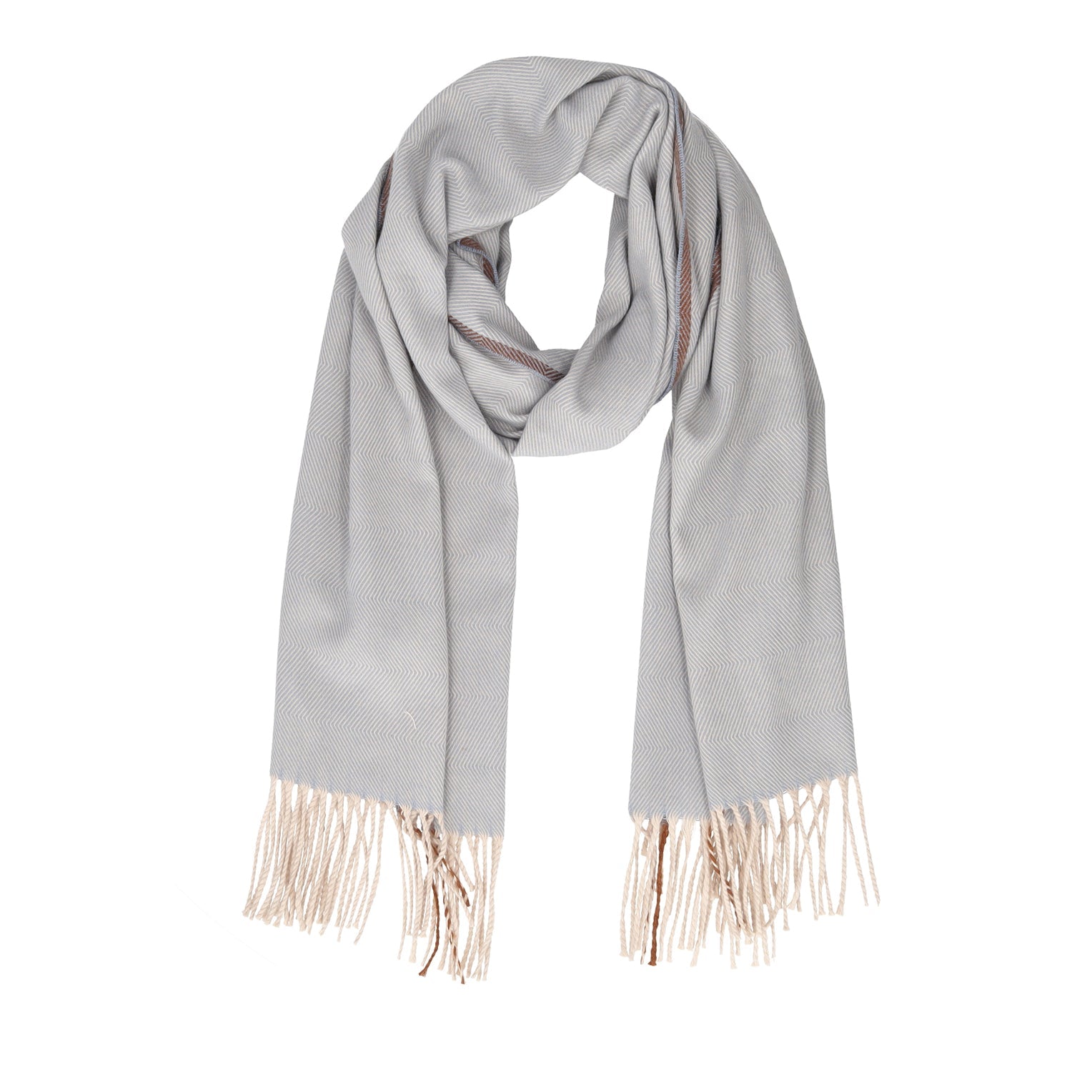 BLU CIELO JENNY SCARF WITH FRINGES