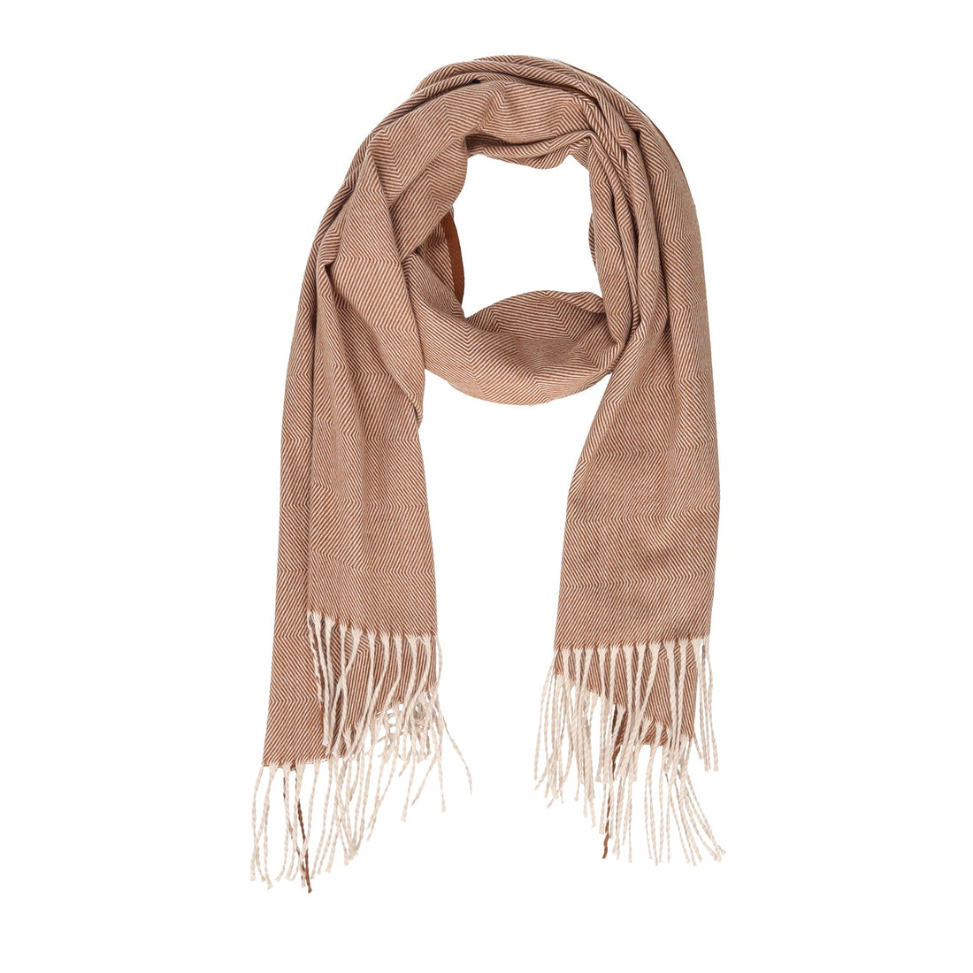 BROWN JENNY SCARF WITH FRINGES