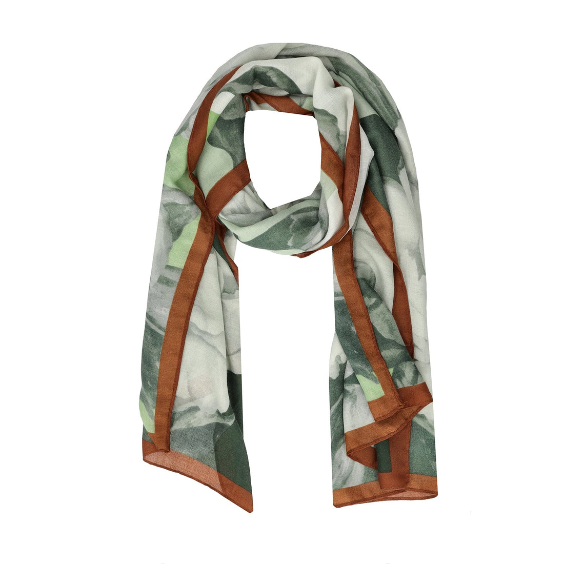 LIGHT GREEN JENNY SCARF WITH SHADED PRINT