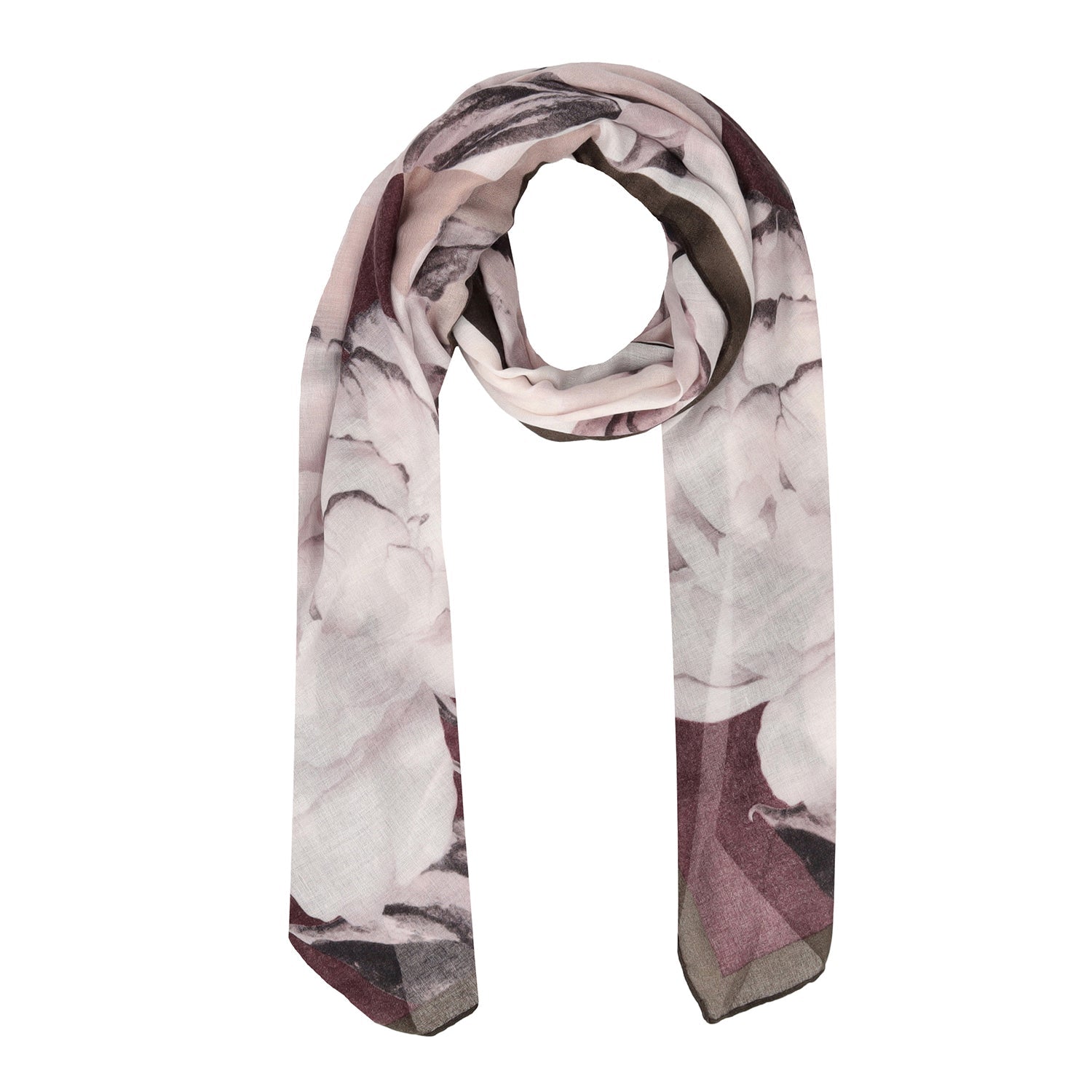 BROWN JENNY SCARF WITH SHADED PRINT