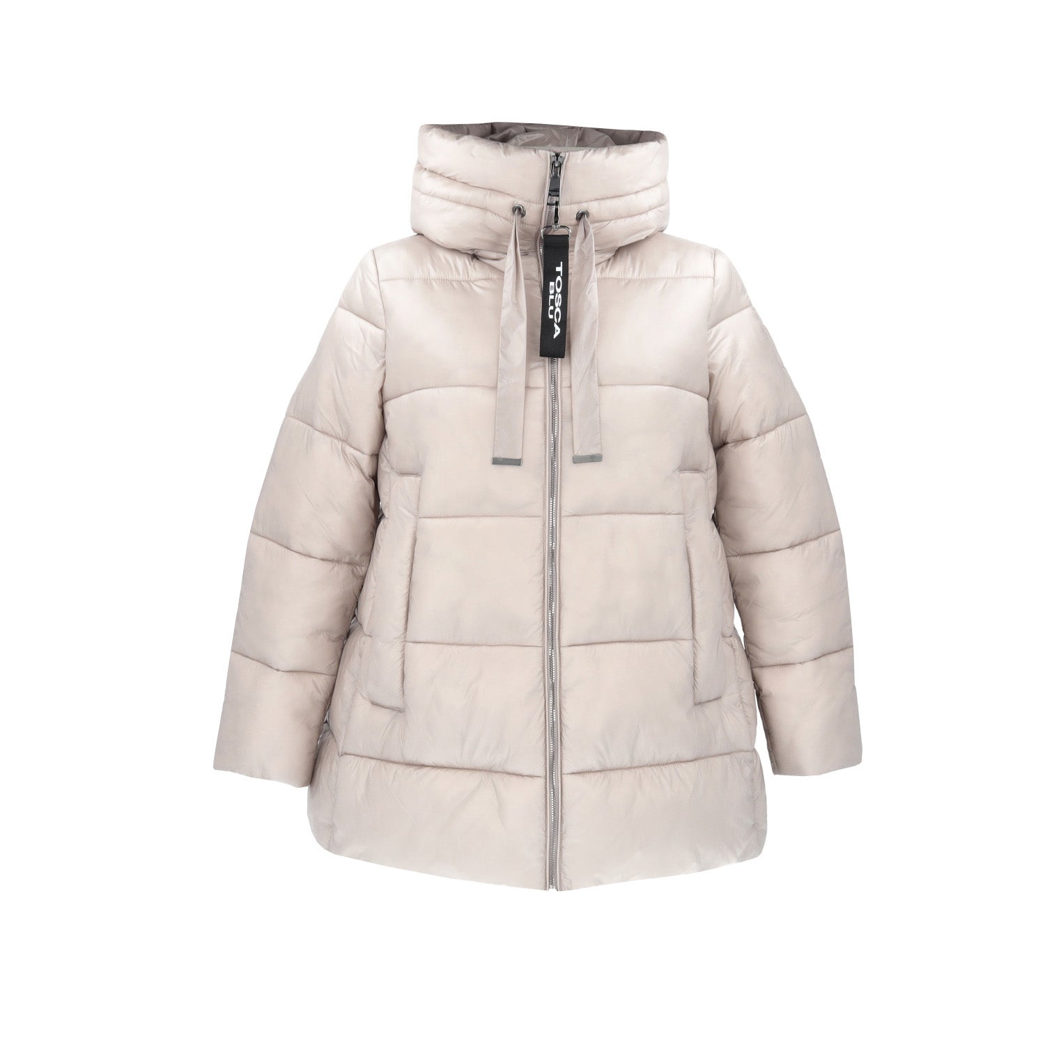 CHAMPAGNE SHORT DOWN JACKET WITH INTERNAL HOOD