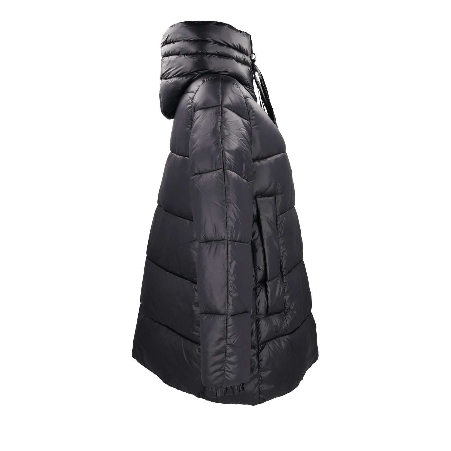 BLACK SHORT DOWN JACKET WITH INTERNAL HOOD