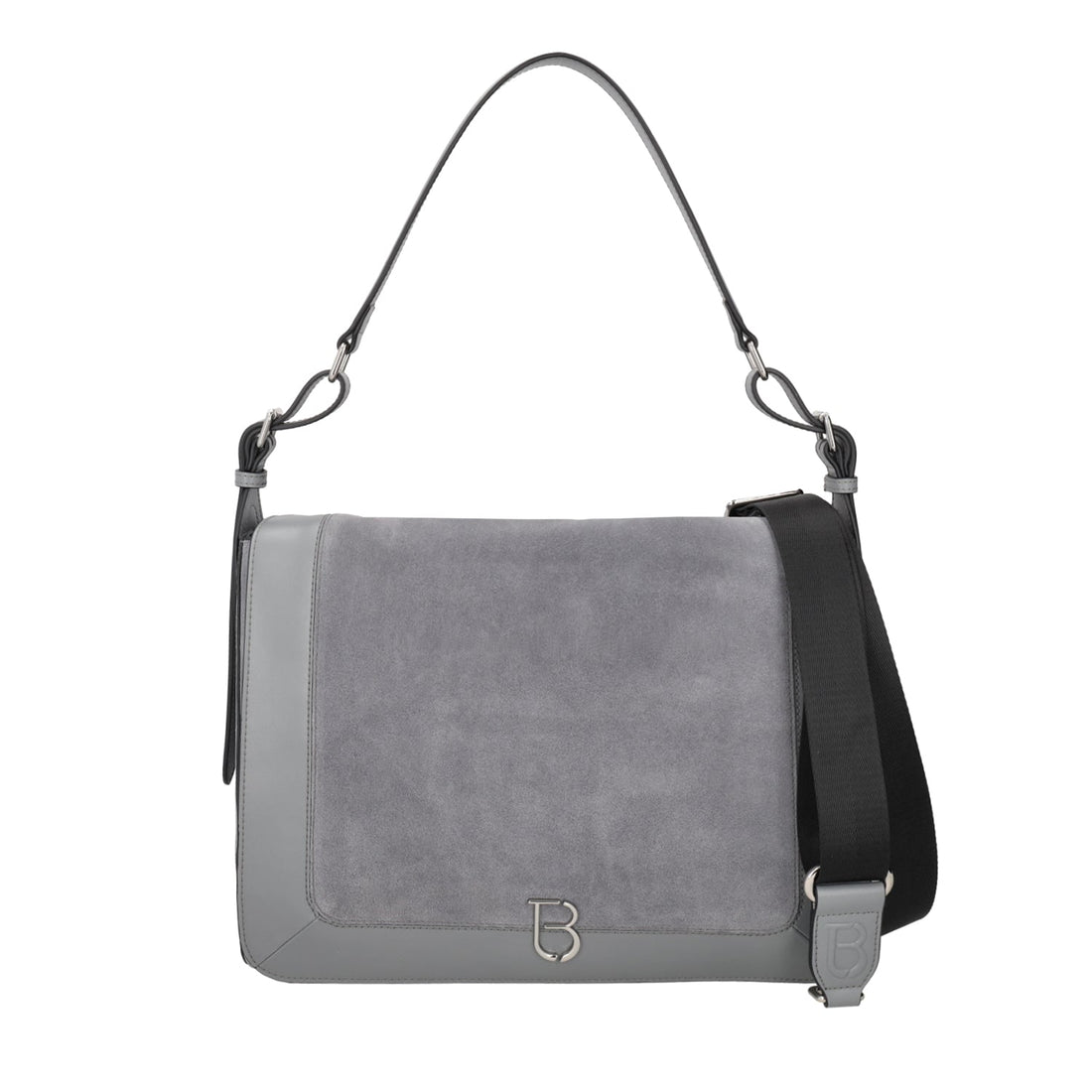 BORSA A SPALLA DENVER IN PELLE SCAMOSCIATA COLORE GRIGIO CHIARO