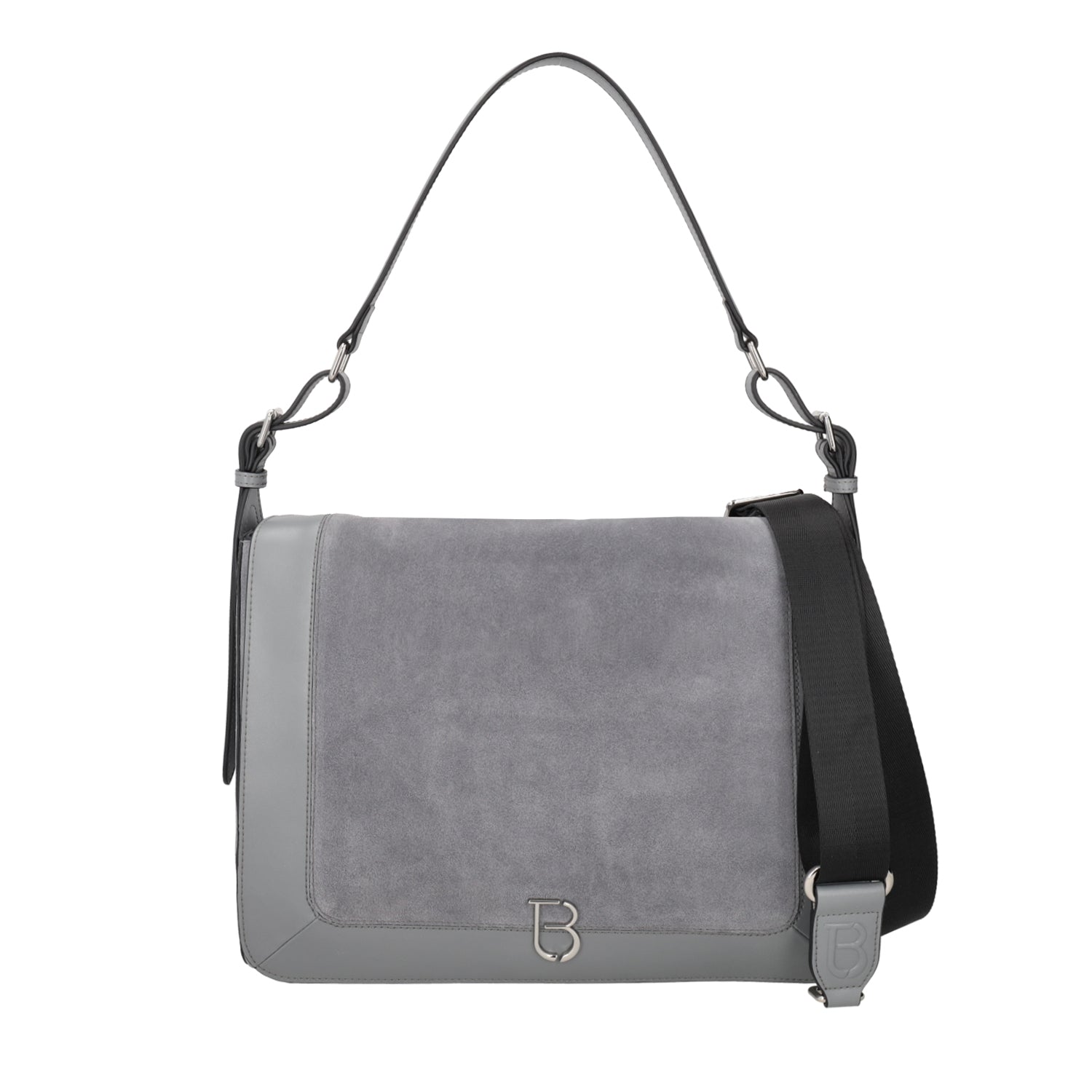 BORSA A SPALLA DENVER IN PELLE SCAMOSCIATA COLORE GRIGIO CHIARO