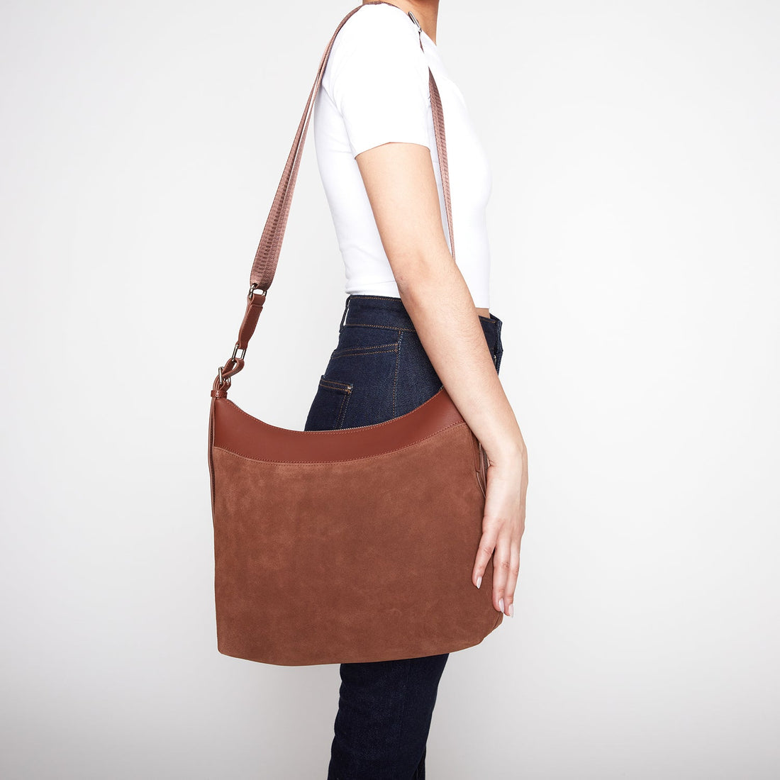 BROWN DENVER BAG IN SUEDE LEATHER