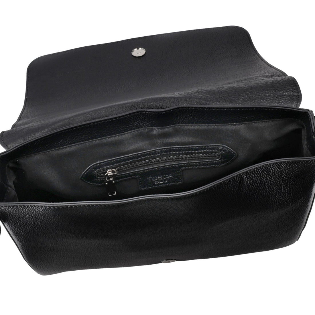 BLACK MAXI DENVER BAG WITH FLAP