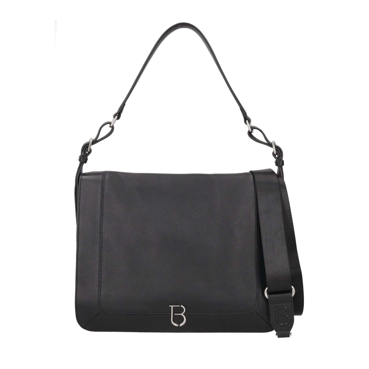 BLACK MAXI DENVER BAG WITH FLAP