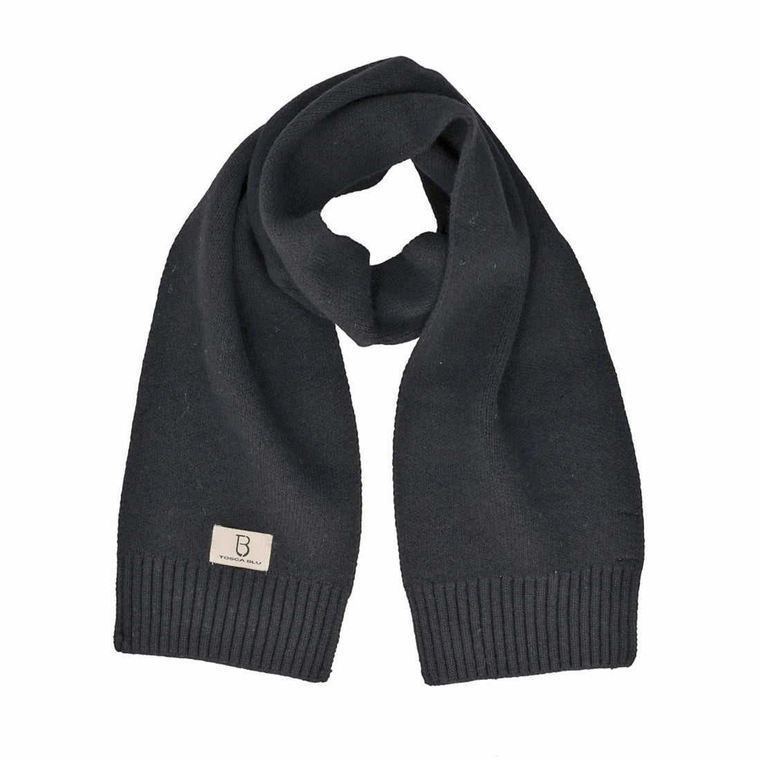 BLACK WOOL SCARF