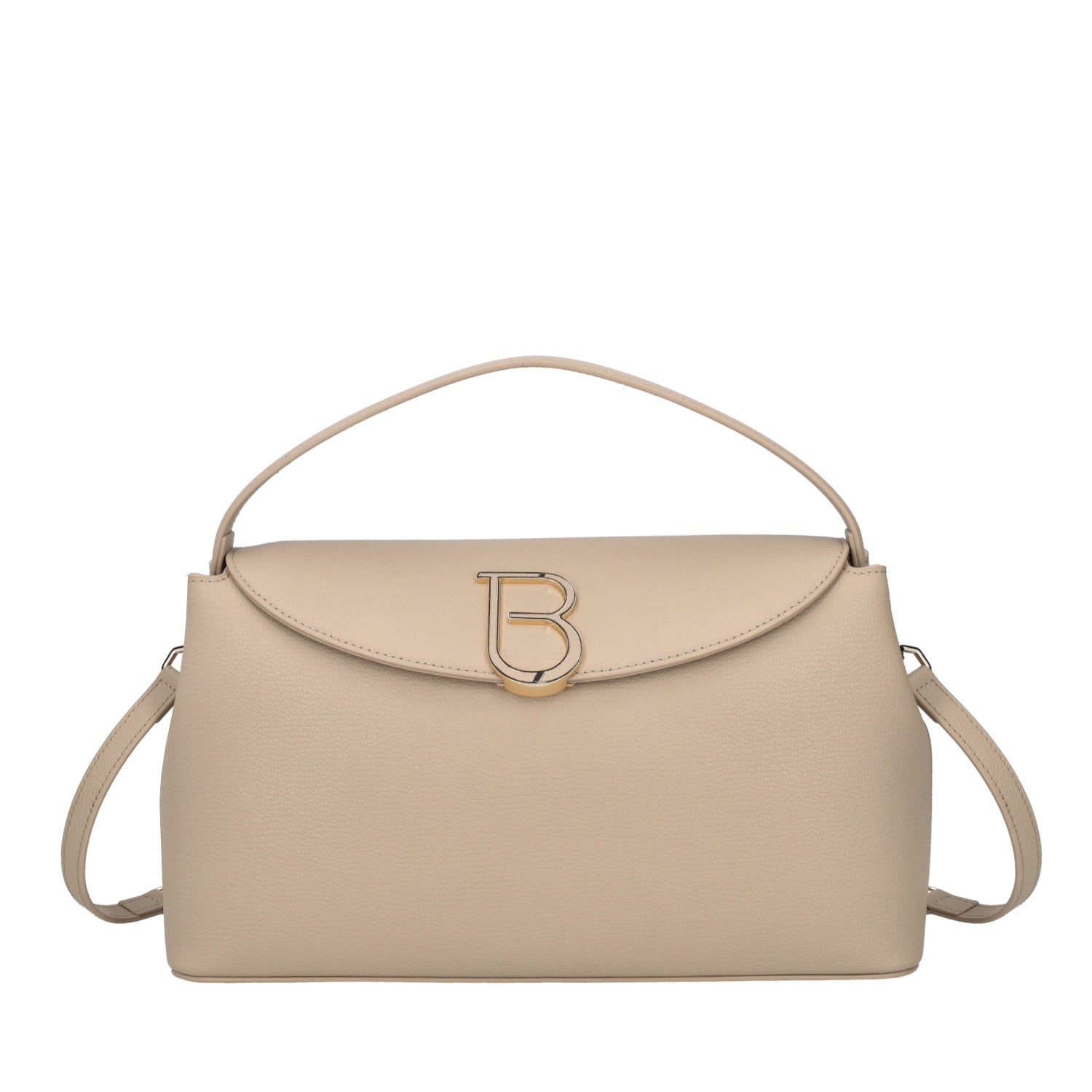 BEIGE MEGEVE HANDBAG WITH LOGO