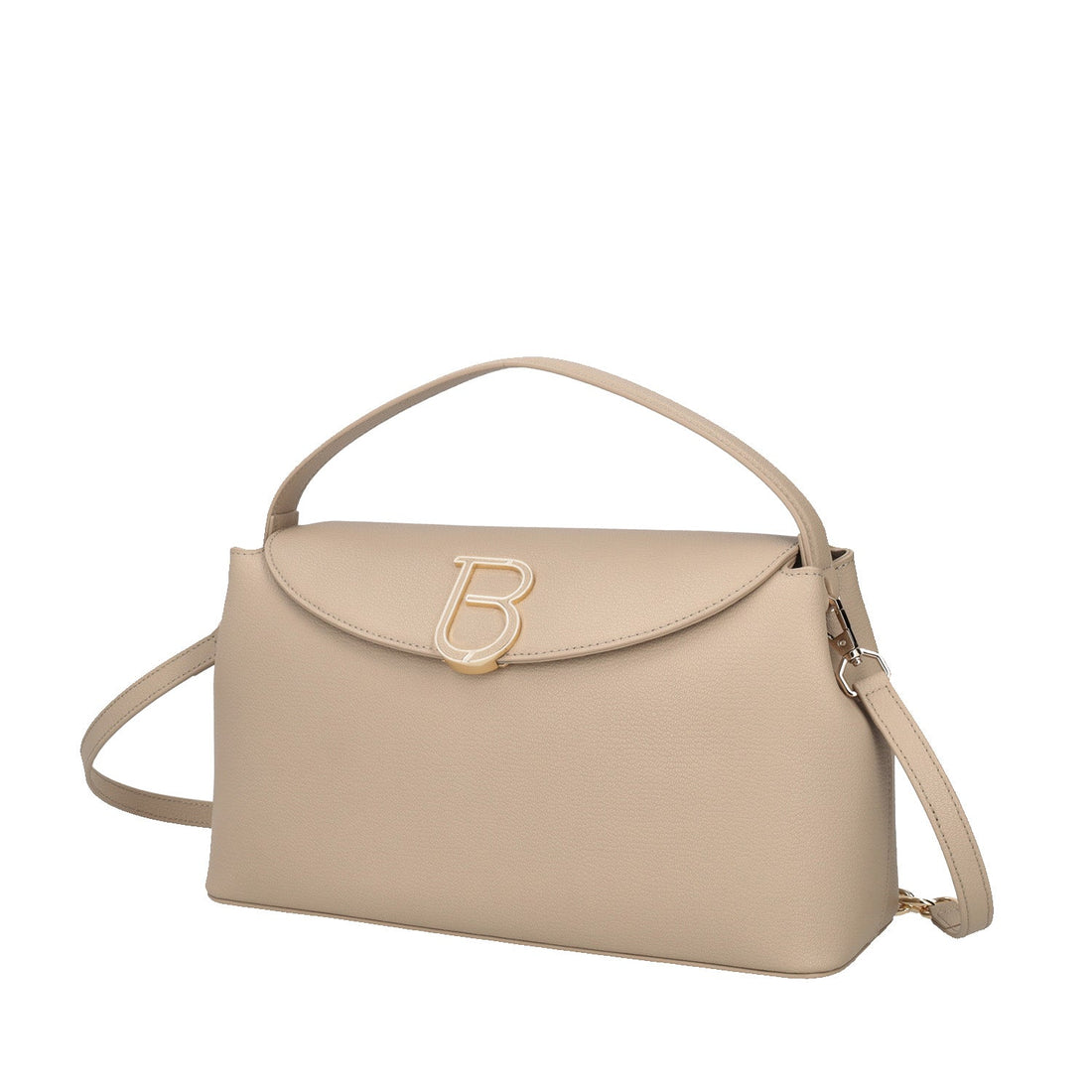 BORSA A MANO MEGEVE CON LOGO COLORE BEIGE